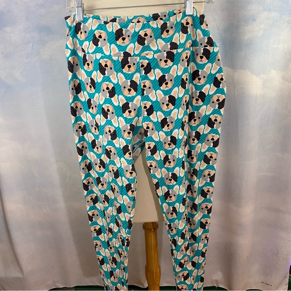 LuLaRoe Tall & Curvy Boston Terrier Dog Print Leggings